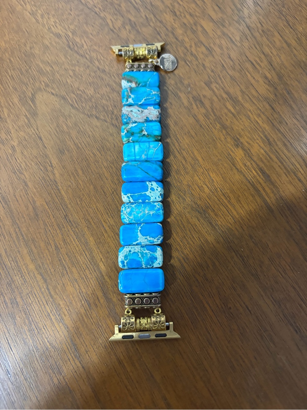 Cape Diablo Turquoise Stone Apple Watch Band with Gold Hardware